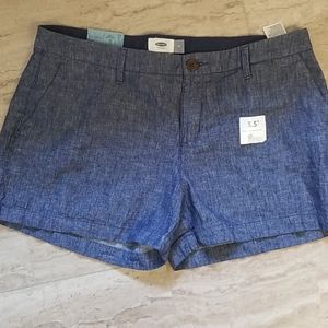 Old Navy shorts, blue denim color linen